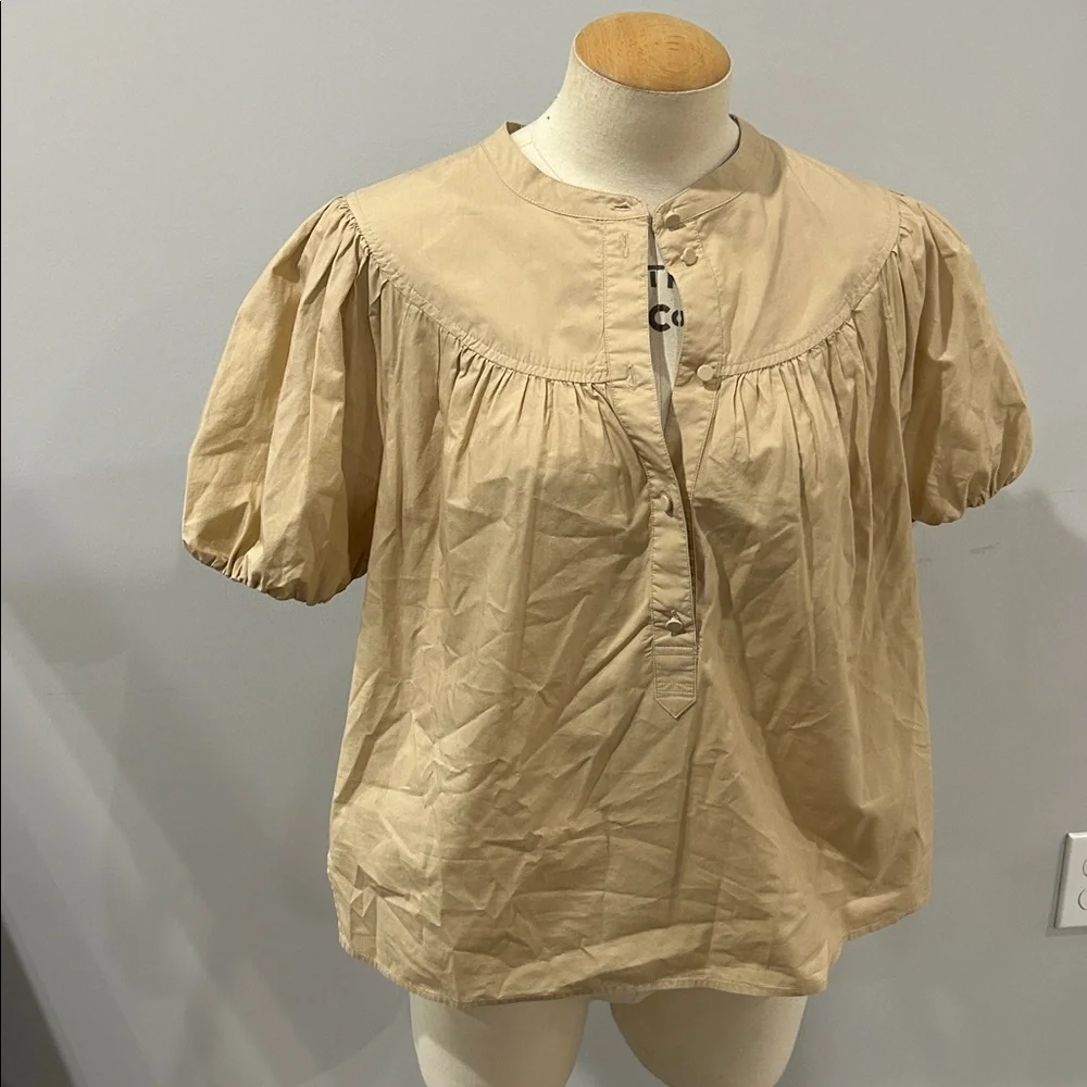 J. Crew Puff-sleeve cotton‎ poplin popover top